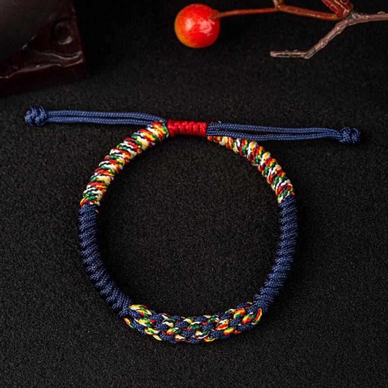 Nimara Ritual Tibetan Handmade Colorful King Kong Knot Luck Braid String Bracelet