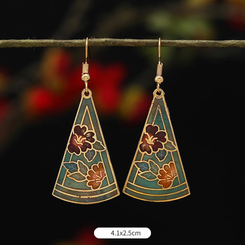 Nimara Ritual Lotus Butterfly Flower Alloy Copper Enlightenment Drop Earrings