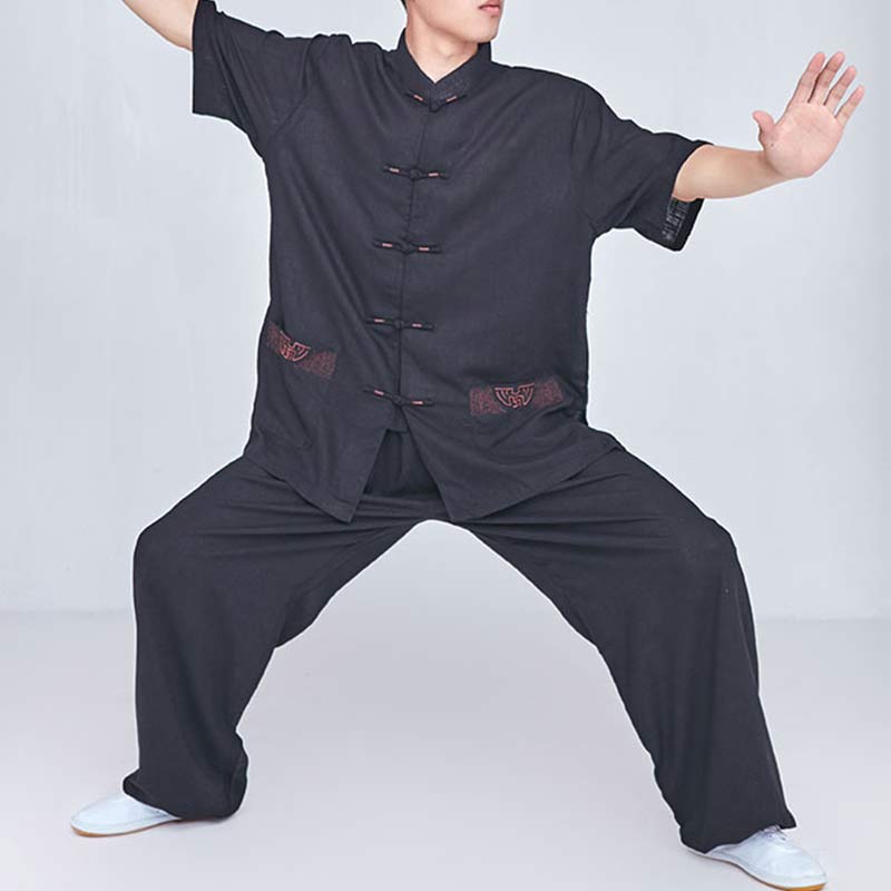 Nimara Ritual Meditation Zen Prayer Spiritual Tai Chi Qigong Practice Unisex Embroidery Clothing Set