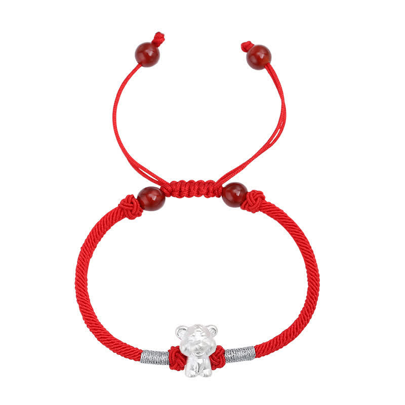 Nimara Ritual 999 Sterling Silver Chinese Zodiac Luck Strength Red String Bracelet
