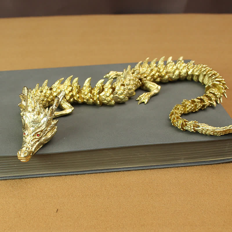 Nimara Ritual Brass Copper Dragon Wealth Luck Protection Statue Figurine Home Decoration