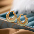 Nimara Ritual Crescent Moon Jade Prosperity Drop Earrings