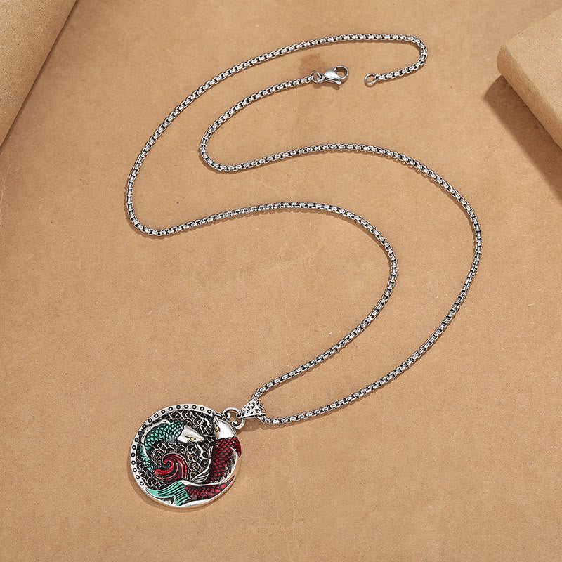 Nimara Ritual Tibetan Copper Koi Fish Healing Necklace