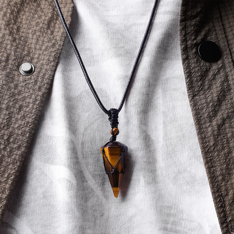Nimara Ritual Natural Stone Pointed Pendant Necklace