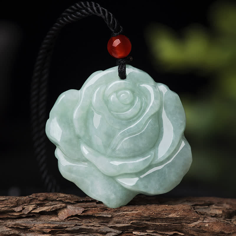 Nimara Ritual Lotus Pattern Jade Abundance Prosperity Necklace String Pendant