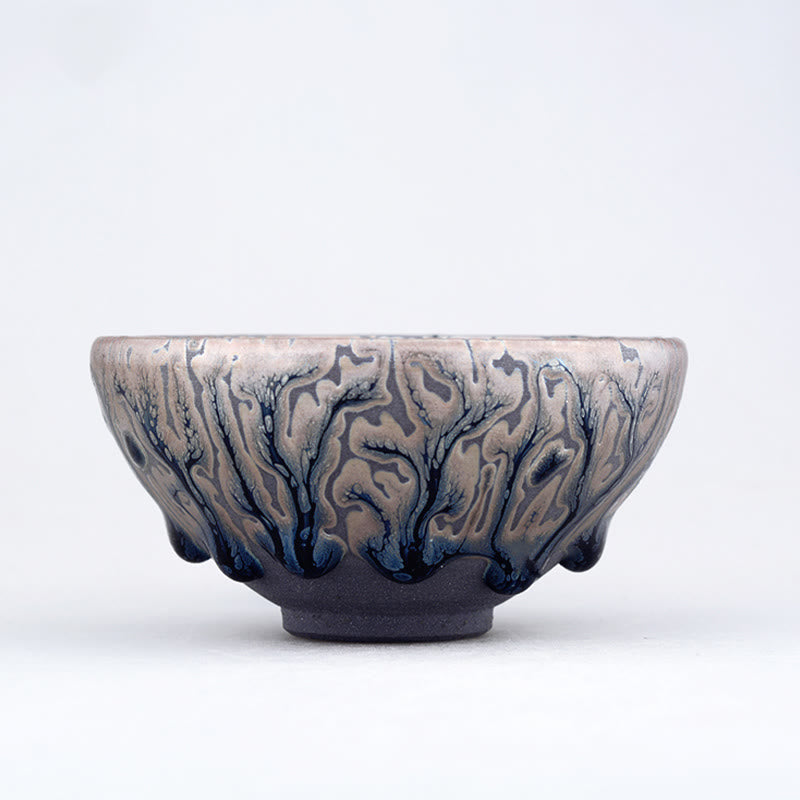 Nimara Ritual Handmade Tea Tree Design Chinese Jianzhan Ceramic Teacup Kung Fu Tea Cup