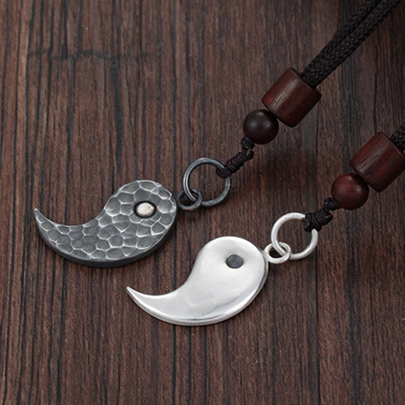 Nimara Ritual 990 Sterling Silver Yin Yang Balance Harmony Necklace Pendant