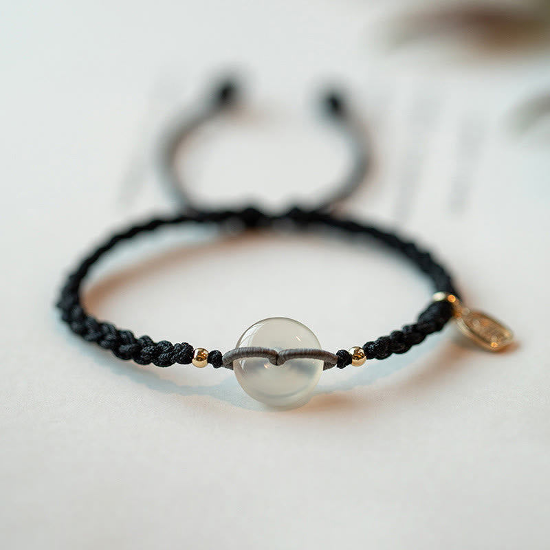 Nimara Ritual Chalcedony Round Peace Buckle Positive String Bracelet