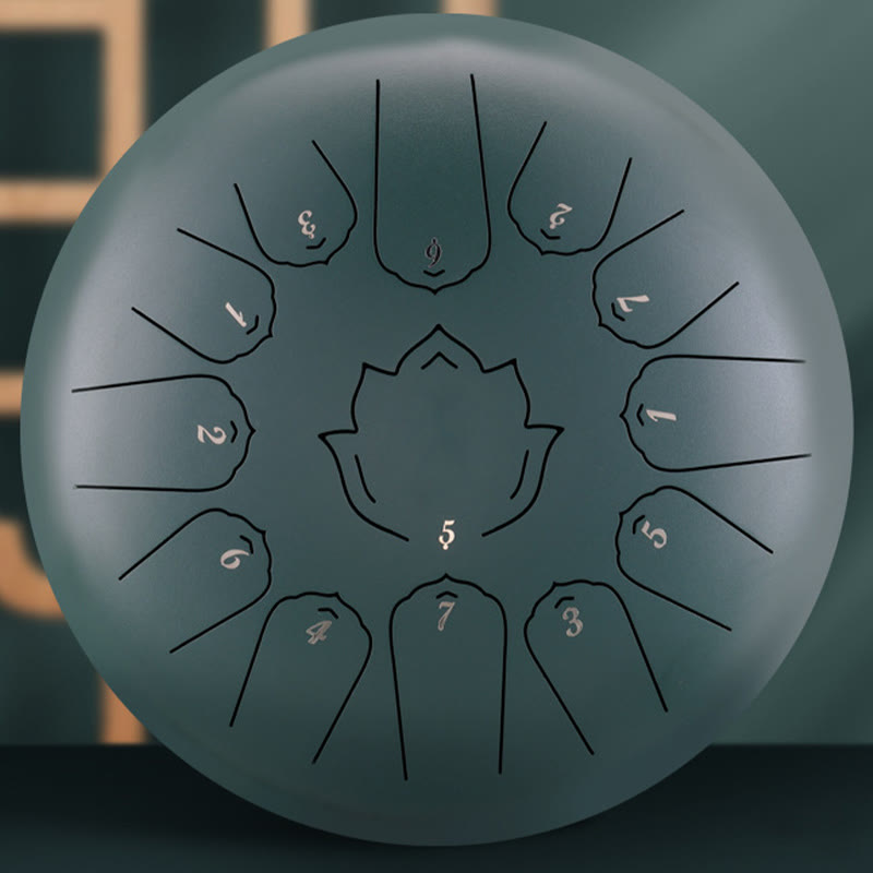 Nimara Ritual Steel Tongue Drum Sound Healing Mindfulness Lotus Pattern Yoga Drum Kit 13 Note 12 Inch Percussion Instrument