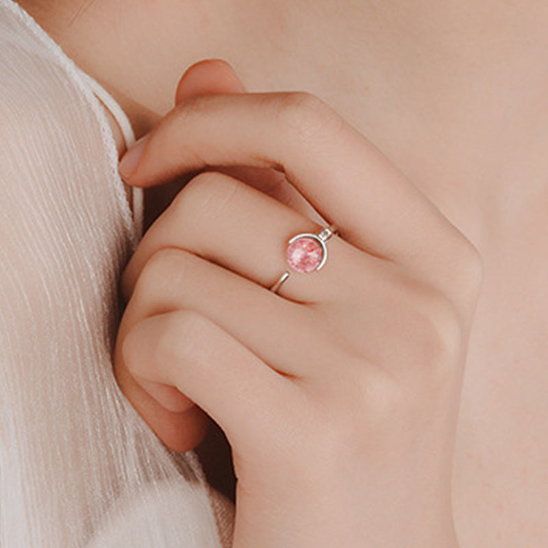 Nimara Ritual Pink Crystal Soothing Rotation Ring