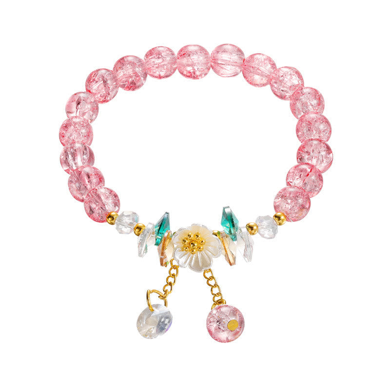 Nimara Ritual Simple Design Flower Charm Glass Bead Bracelet