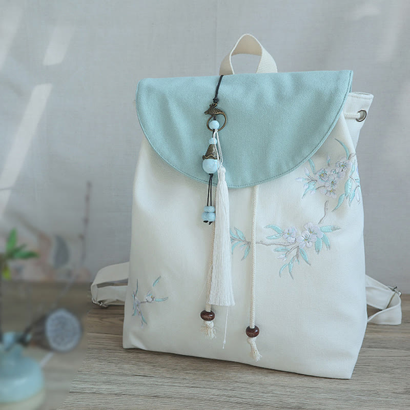 Nimara Ritual Handmade Embroidered Large Capacity Canvas Backpack