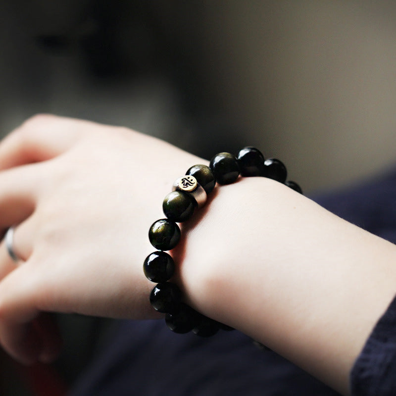 Nimara Ritual Chinese Zodiac Natal Buddha Obsidian Purification Bracelet