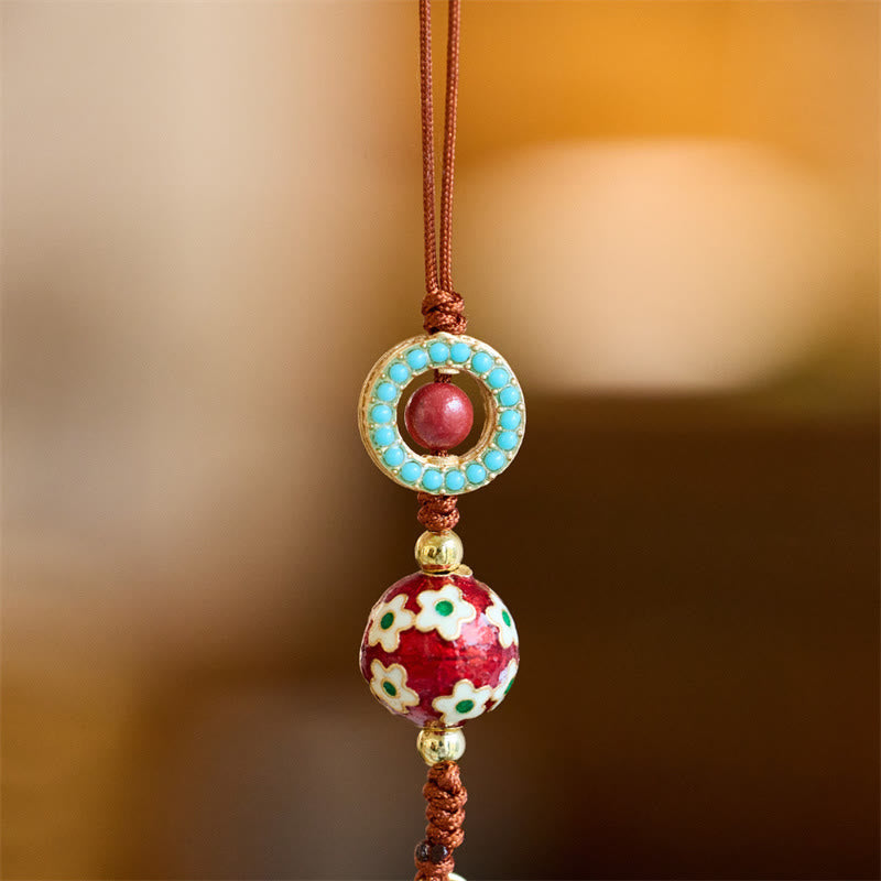 Nimara Ritual Wu Lou Gourd Fu Character Tai Sui Amulet Fortune Phone Hanging Decoration Key Chain
