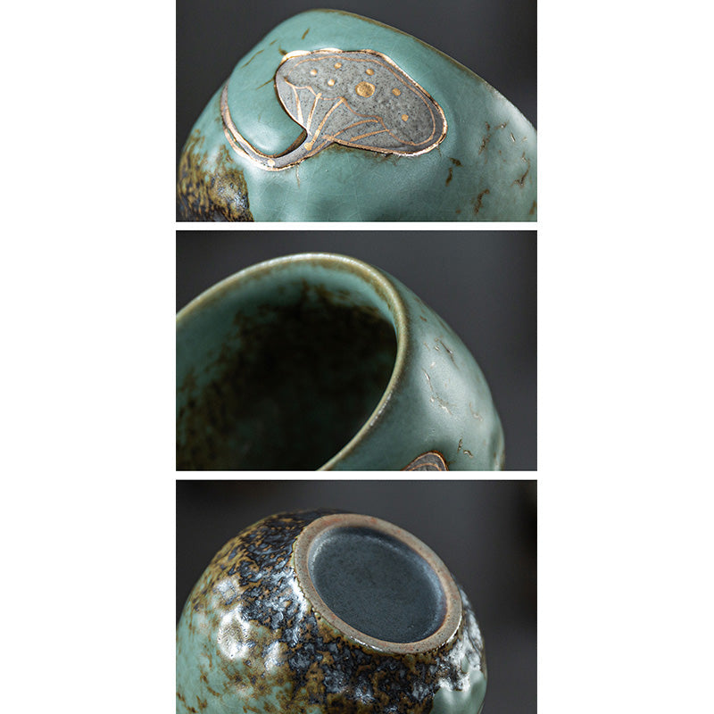 Nimara Ritual Lotus Pod Engraved Teacup Kung Fu Tea Cup