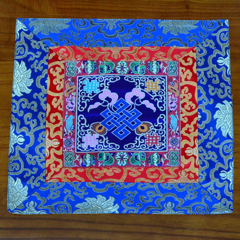 Nimara Ritual Prayer Altar Mat Meditation Strength Endless Knot Vajra Man-Bcu Kalachakra Auspicious Symbols