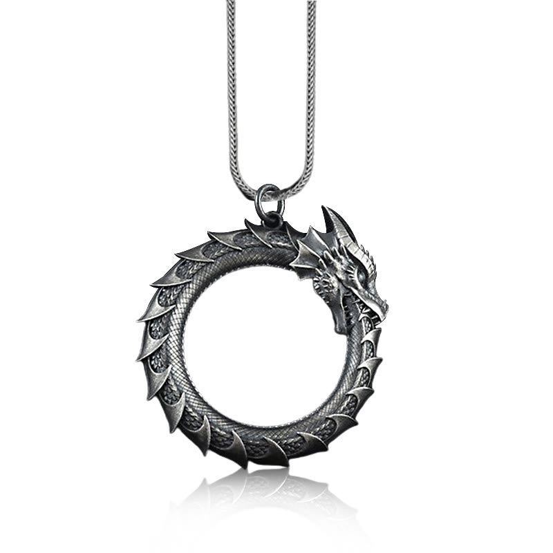 Nimara Ritual Pure Tin Dragon Snake Protection Necklace Pendant