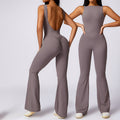 Nimara Ritual Women Casual Sleeveless Jumpsuit Flare Pants Sports Fitness Yoga Bodysuit
