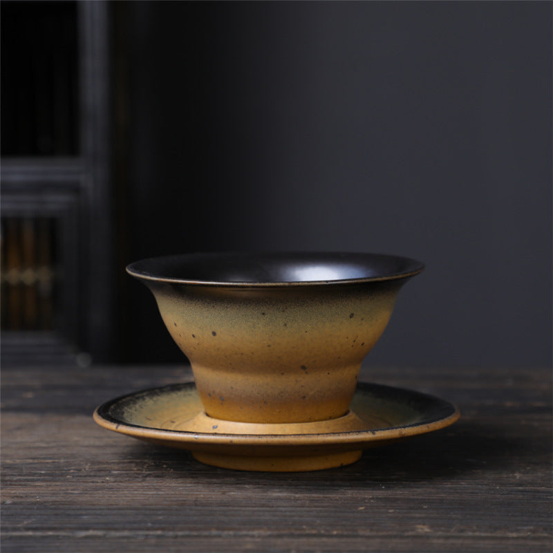 Nimara Ritual Planet Design Ceramic Coffee Mug Rough Pottery Tea Coffee Cup With Saucer