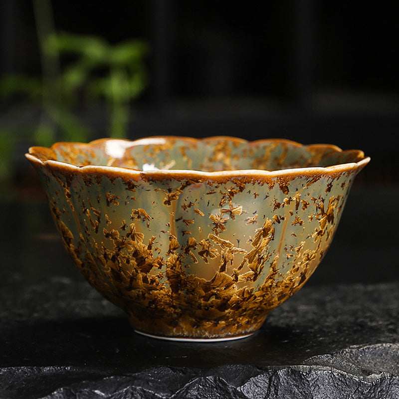 Nimara Ritual Colorful Brown Ceramic Teacup Kung Fu Tea Cup Bowl