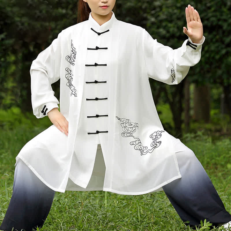 Nimara Ritual Auspicious Clouds Gradient Meditation Prayer Spiritual Zen Tai Chi Qigong Practice Women's Clothing Set