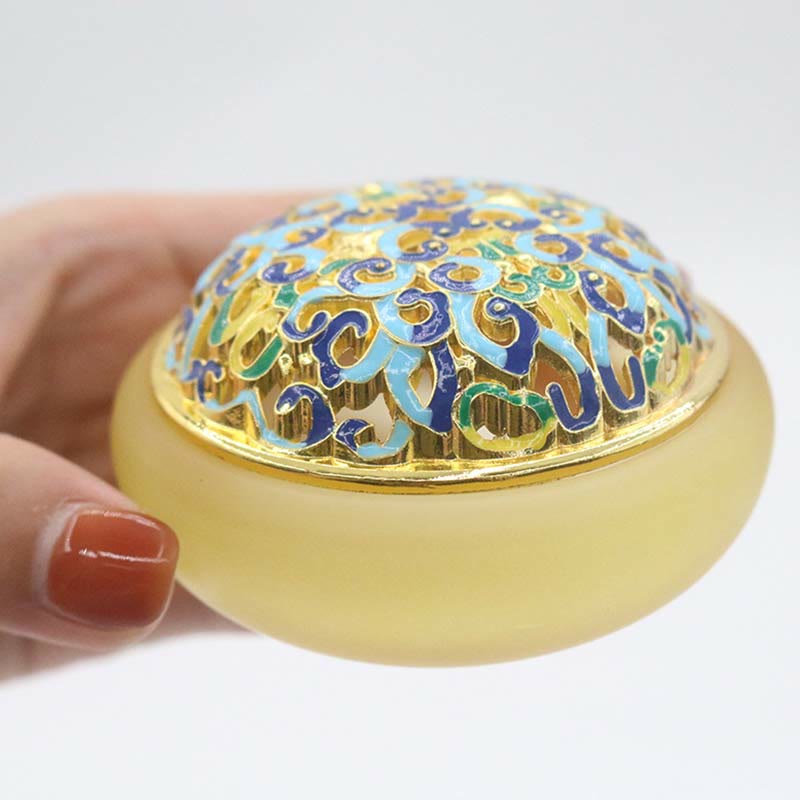 Nimara Ritual Lotus Liuli Crystal Healing Meditation Incense Burner