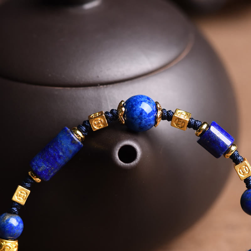 Nimara Ritual Handmade Natural Lazurite Bead Positive Rope Bracelet