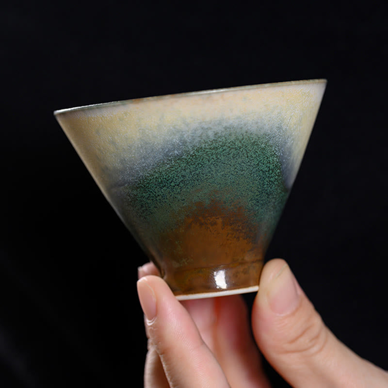 Nimara Ritual Vintage Furnace Transmutation Kiln Porcelain Teacup Kung Fu Tea Cup