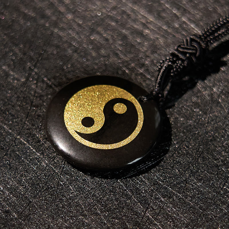 Nimara Ritual Various Crystal Amethyst Tiger Eye Green Aventurine Yin Yang Spiritual Necklace Pendant