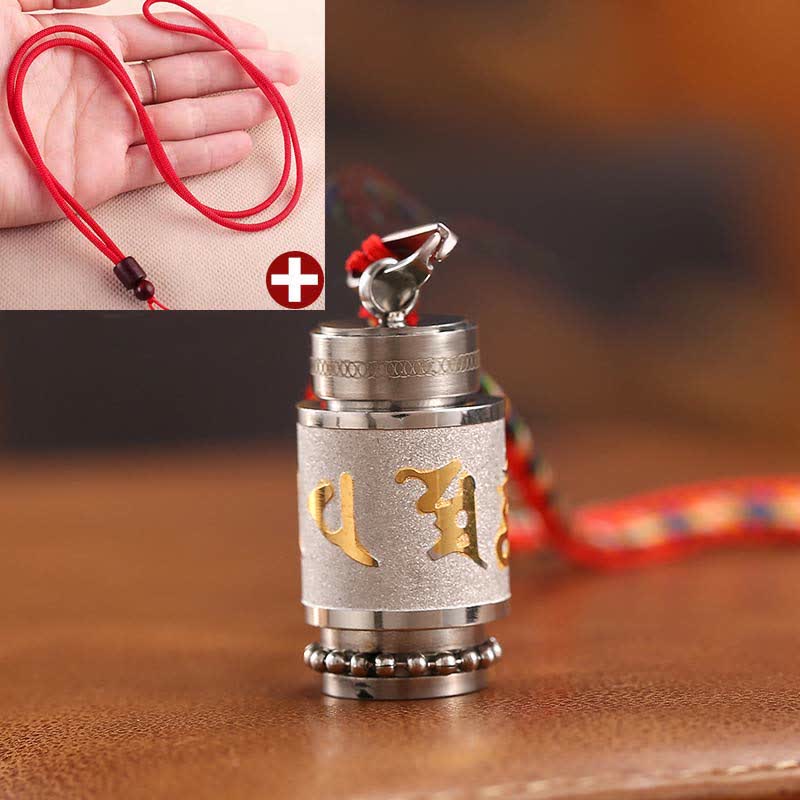 Nimara Ritual Tibet Om Mani Padme Hum Shurangama Mantra Titanium Steel Wisdom Amulet Necklace Pendant