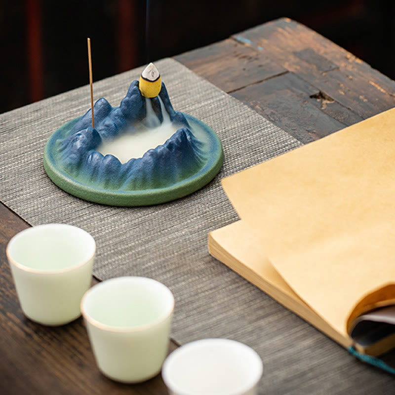 Nimara Ritual Creative Mountain River Ceramic Healing Backflow Incense Burner