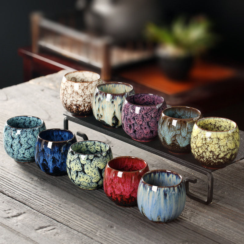 Nimara Ritual Simple Multicolored Kiln Change Chinese Jianzhan Ceramic Teacup Kung Fu Tea Cup 110ml