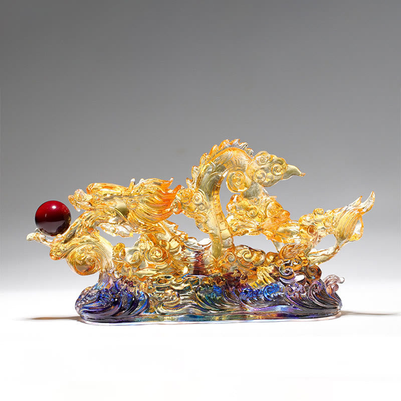 Nimara Ritual Handmade Dragon Liuli Crystal Art Piece Protection Strength Home Office Decoration