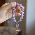 Nimara Ritual Liuli Glass Bead Lotus Design Fluorite Ivory Fruit Dancing Lion Charm Enlightenment Bracelet