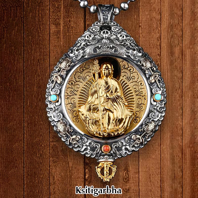 Nimara Ritual Chinese Zodiac Natal Buddha Thangka Nine Palaces Eight Diagrams Wealth Rotatable Necklace Pendant