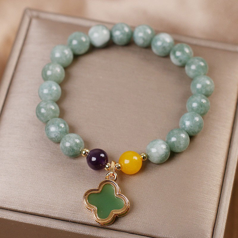 Nimara Ritual Jade Four Leaf Clover Luck Bracelet