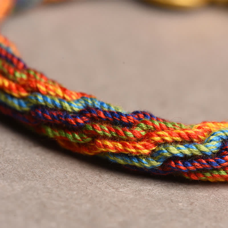 Nimara Ritual Tibetan Om Mani Padme Hum Dreamcatcher Luck Colorful Reincarnation Knot String Bracelet