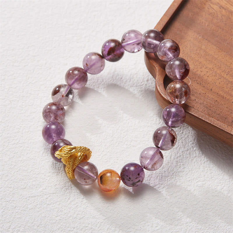 Nimara Ritual Purple Phantom Copper Gold-plated Dragon Wisdom Bracelet