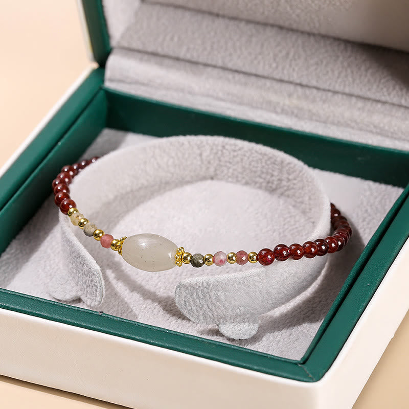 Nimara Ritual Garnet Jade Tourmaline Bead Passion Bracelet