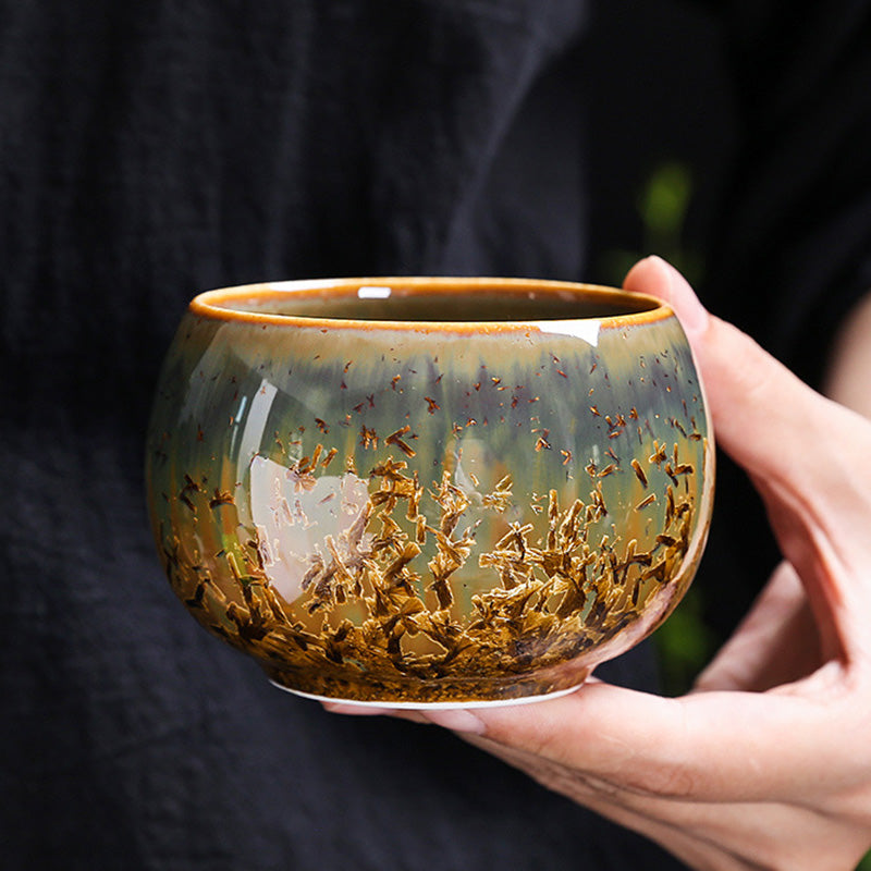 Nimara Ritual Colorful Brown Ceramic Teacup Kung Fu Tea Cup Bowl