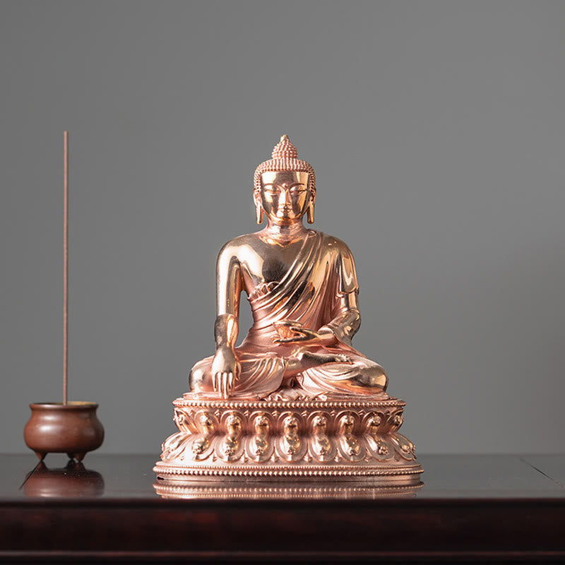 Nimara Ritual Gautama Shakyamuni Buddha Figurine Serenity Copper Statue Home Decoration