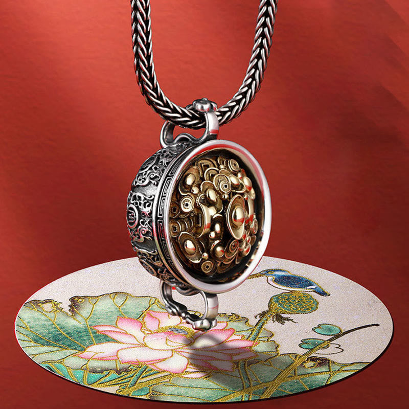 Nimara Ritual Treasure Bowl Copper Coin Ingots Wealth Necklace Pendant