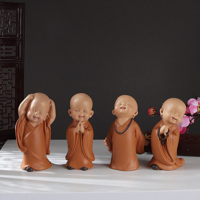 Nimara Ritual Small Mini Meditation Praying Monk Serenity Resin Home Decoration