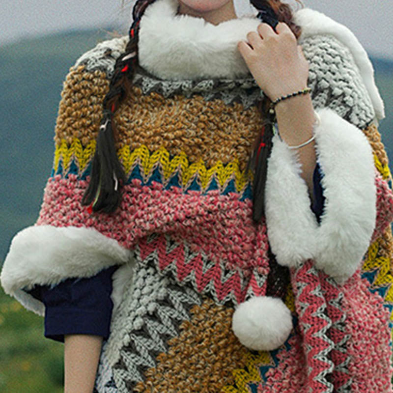 Nimara Ritual Tibetan Multicolored Striped Shawl Winter Cozy Travel Scarf Wrap