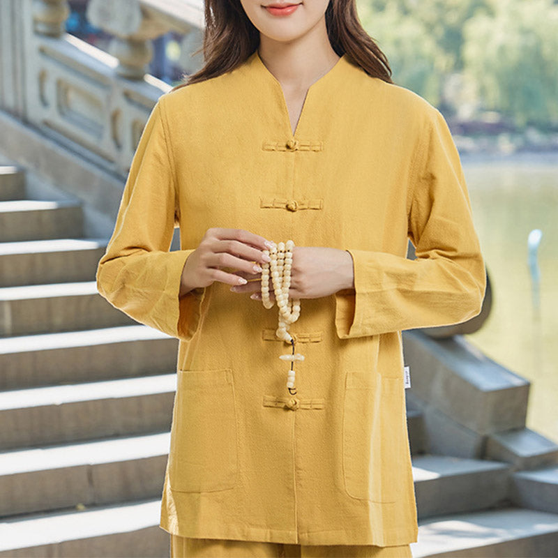 Nimara Ritual Spiritual Zen Practice Yoga Meditation Prayer Uniform Cotton Linen Clothing Women's Set