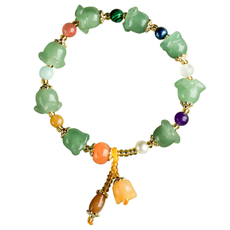 Nimara Ritual Green Aventurine Magnolia Flower Luck Bracelet