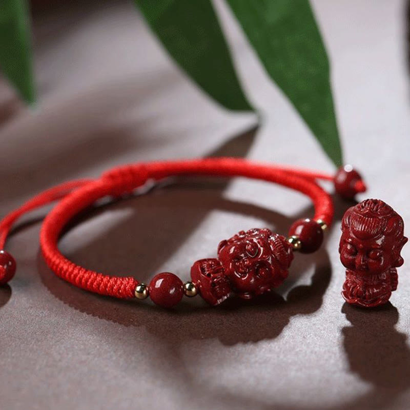 Nimara Ritual Chinese Zodiac Natal Buddha Cinnabar Amulet Blessing String Bracelet