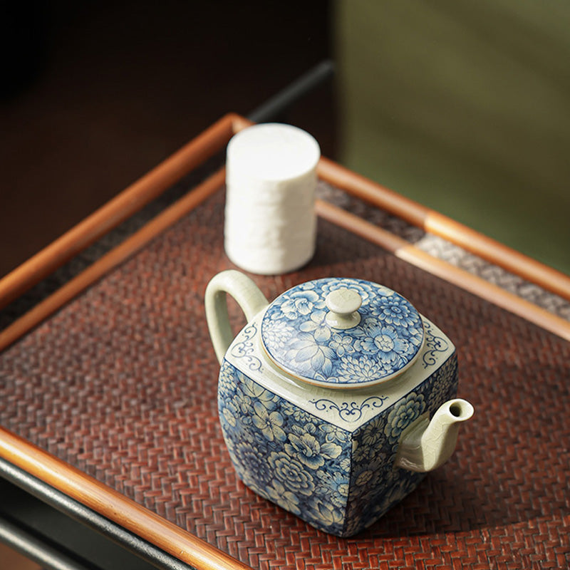 Nimara Ritual Blue and White Porcelain Chinese Gongfu Tea Ceramic Kung Fu Teapot Cup Tea Filter Canister