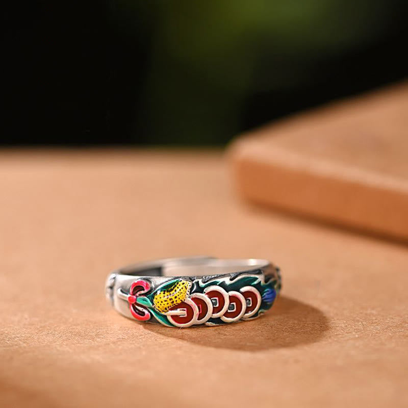Nimara Ritual Feng Shui Five Emperor Coins Wealth Ring