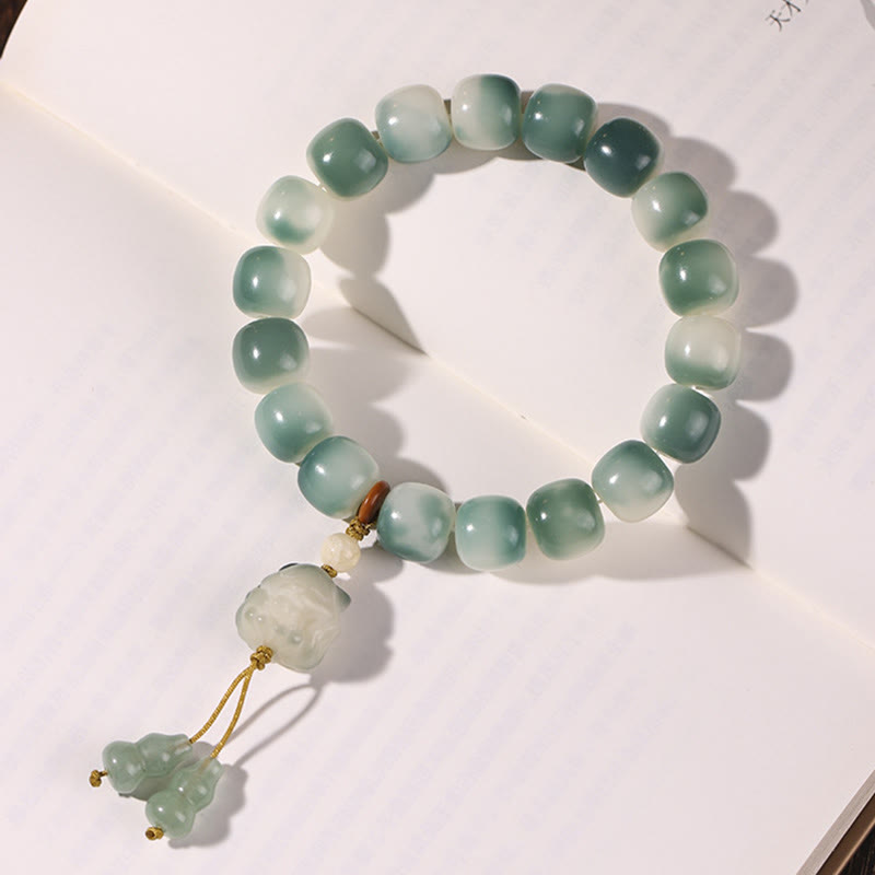 Nimara Ritual Gradient Bodhi Seed Nine Tailed Fox Cat Paw Claw Pine Cone Peace Bracelet